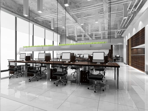 Commercial cleaning crew working in a New Jersey office